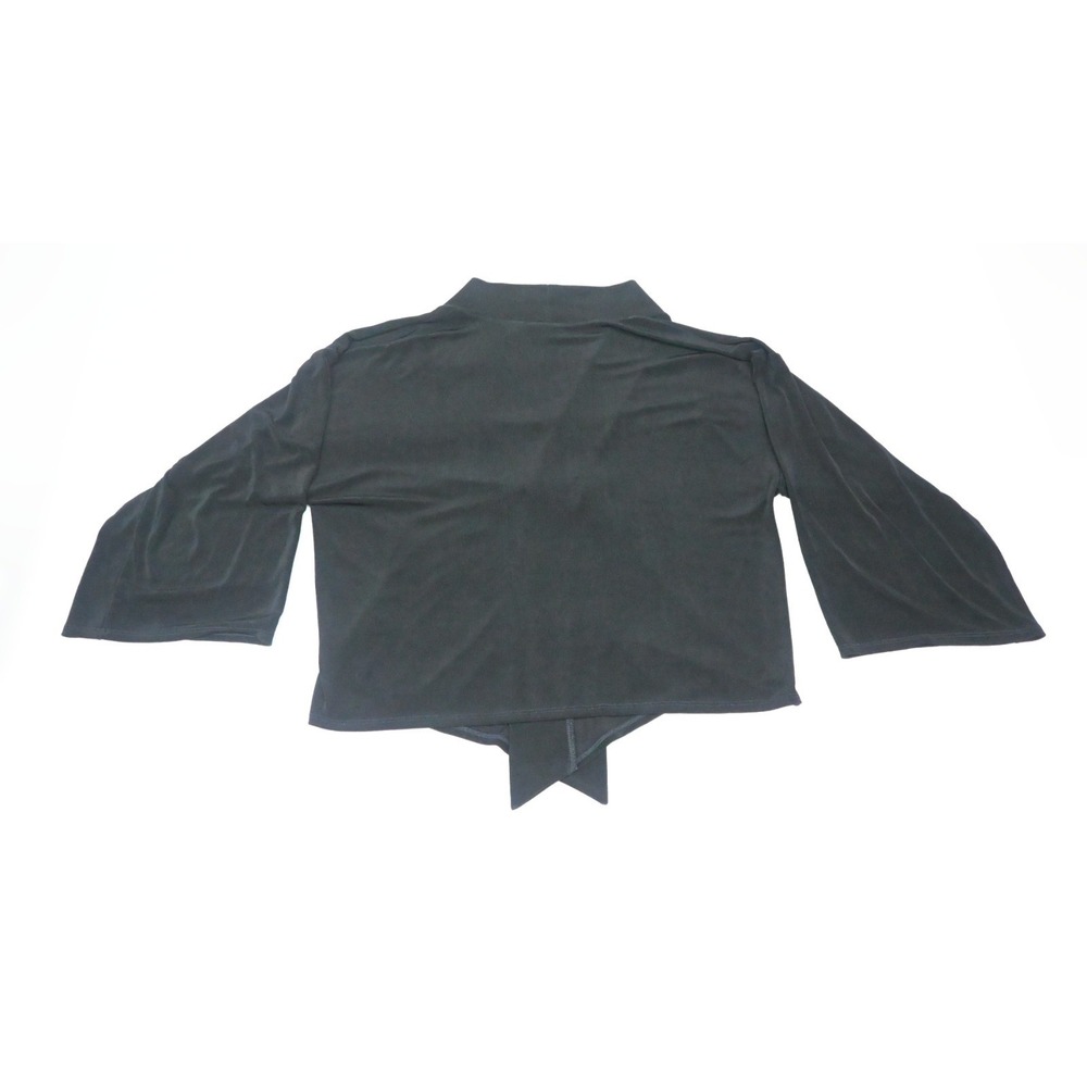 Chicos Travelers Vintage 90s Womens 3 Black Slinky Knit Draped Open Front Jacket - Picture 9 of 9